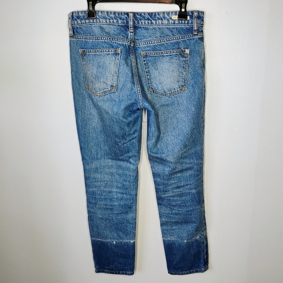 Anthropologie Pilcro Tonal High Rise Straight Crop Jeans Womens 26 Patch Boho - Picture 5 of 16